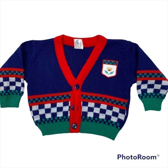 Boys Vintage Cardigan Sweater Size 6-9 Months - Picture 1 of 4